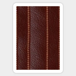 Dark Brown Ornamental Leather Switching, natural and ecological leather print #68 Sticker